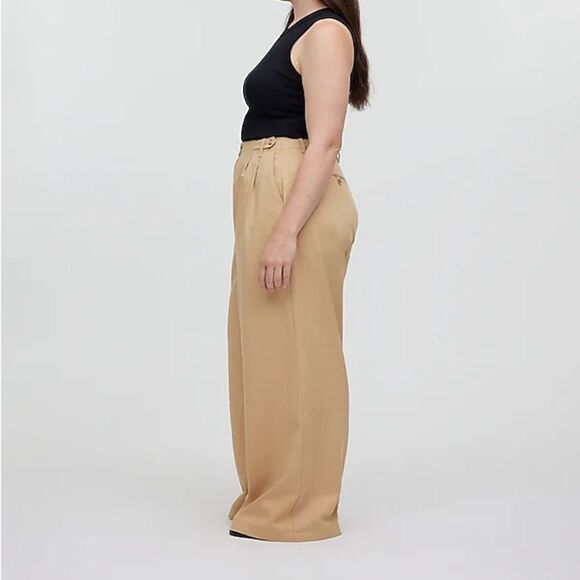 Madewell Harlow Wide-Leg Pant Women Size 6 Desert Dune Linen Blend Casual Boho - Picture 7 of 13